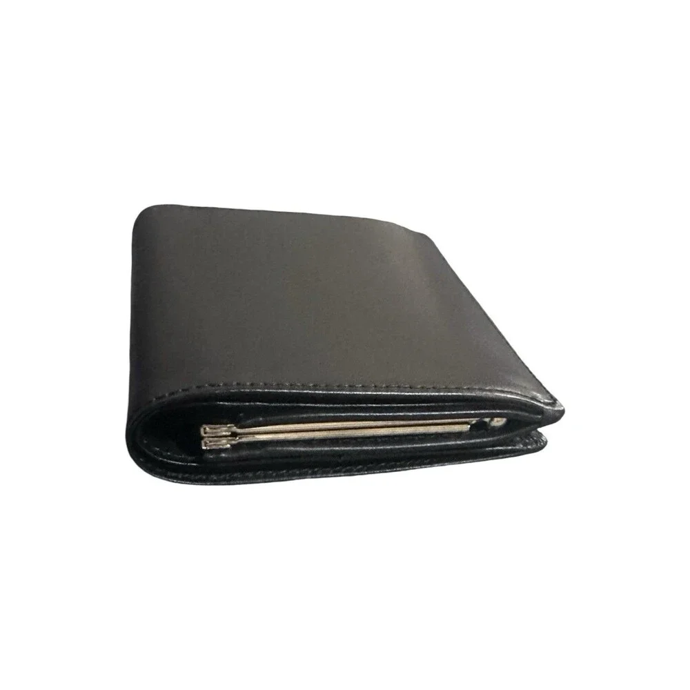 OMEGA NWOT Excellent Kisslock Wallet Compact Wallet Folded wallet Leather Black